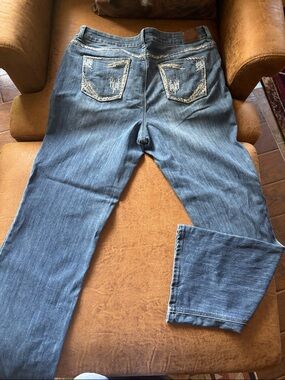 Maurices Light Blue Straight Leg Jeans with Distressed Back Pockets
